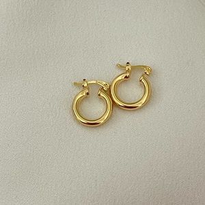 18k Gold Filled Small Tube Hoop Earrings